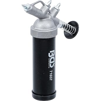 BGS 71037 Mini Grease Gun 85 cm&sup3; 69 Bar 3 Nozzles | Push button with return spring, aluminium die-cast head, powder-coated, d