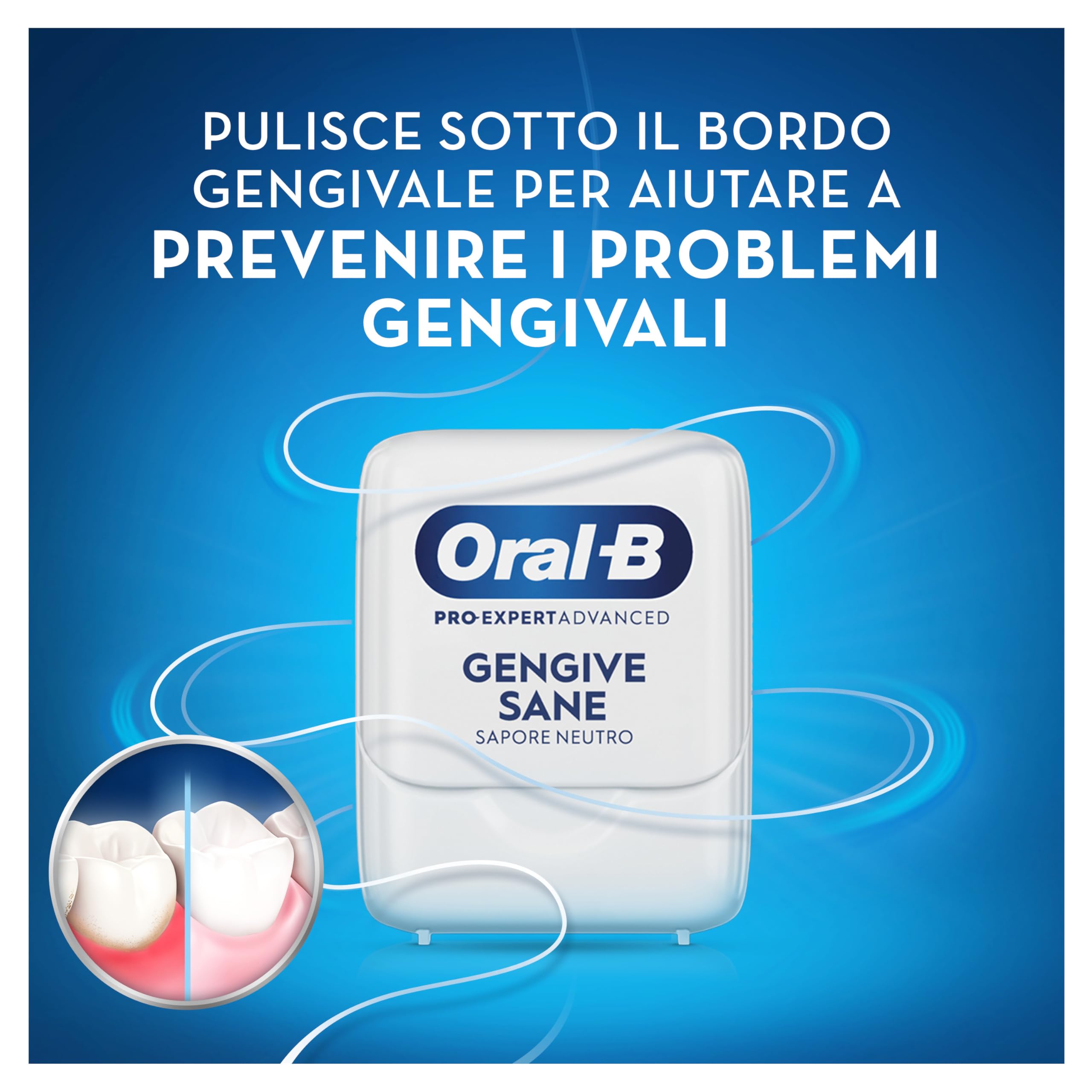 Oral-b Filo Interdentale Pro-expert Advanced con Nastro Cerato 50m. Gengive Sane, Sapore Neutro. 12 Fili Interdentali