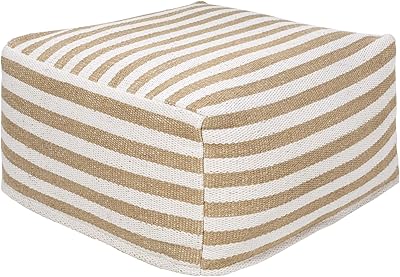 Artistic Weavers Pickney Woven Texture Pouf 24" x 24" x 13", 13" H x 24" W x 24" D, Khaki