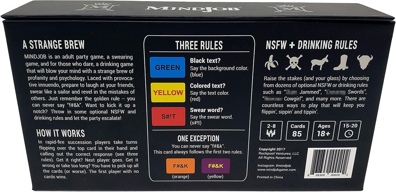 MINDJOB - Blows minds. Spills drinks. (an adult party game/drinking game)