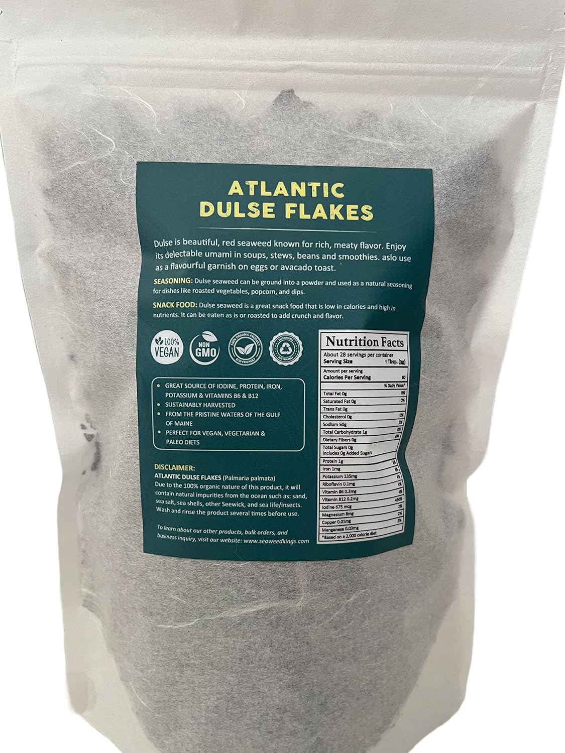 Atlantic Dulse Flakes Organic Sourced Maine Coast Atlantic Ocean Sea Vegetables Raw Bulk | Perfect for Snacking, Seasoning, Soups & Salads - 100% Pure and WIldcrafted, Non-GMO by Seaweed Kings (5lbs)