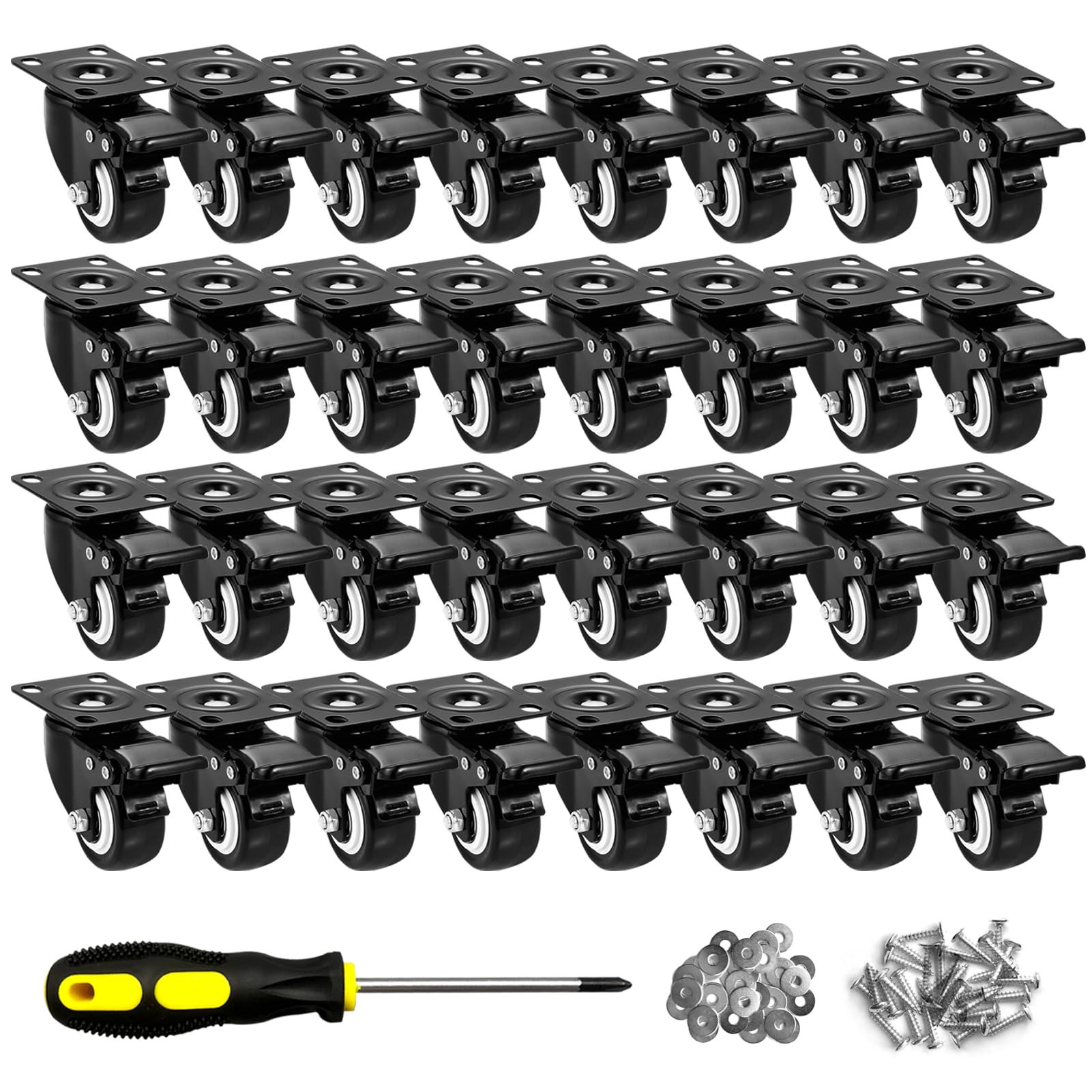 Heavy Duty Caster Wheels with Brake - 2 Inch -25