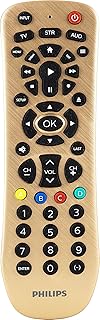 Philips Universal Remote Control Replacement for Samsung, Vizio, LG, Sony, Sharp, Roku, Apple TV, RCA, Panasonic, Smart TVs, Streaming Players, Blu-ray, DVD, Simple Setup, 3 Device, Gold, SRP3219G/27