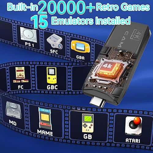 Miniatura 2 de 2025 New Retro Gaming Console, Game Stick, Retro Game Console with 20000+ Games & 15 Emulators, 4K HDMI Output, 2.4GHz Controllers for TV Plug and