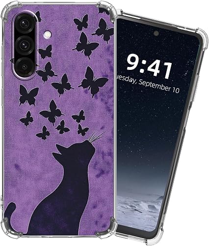 KUJKBFWJ for Samsung Galaxy A26 5G Clear Case with [Ghost Cat], Non-Yellowing Cr