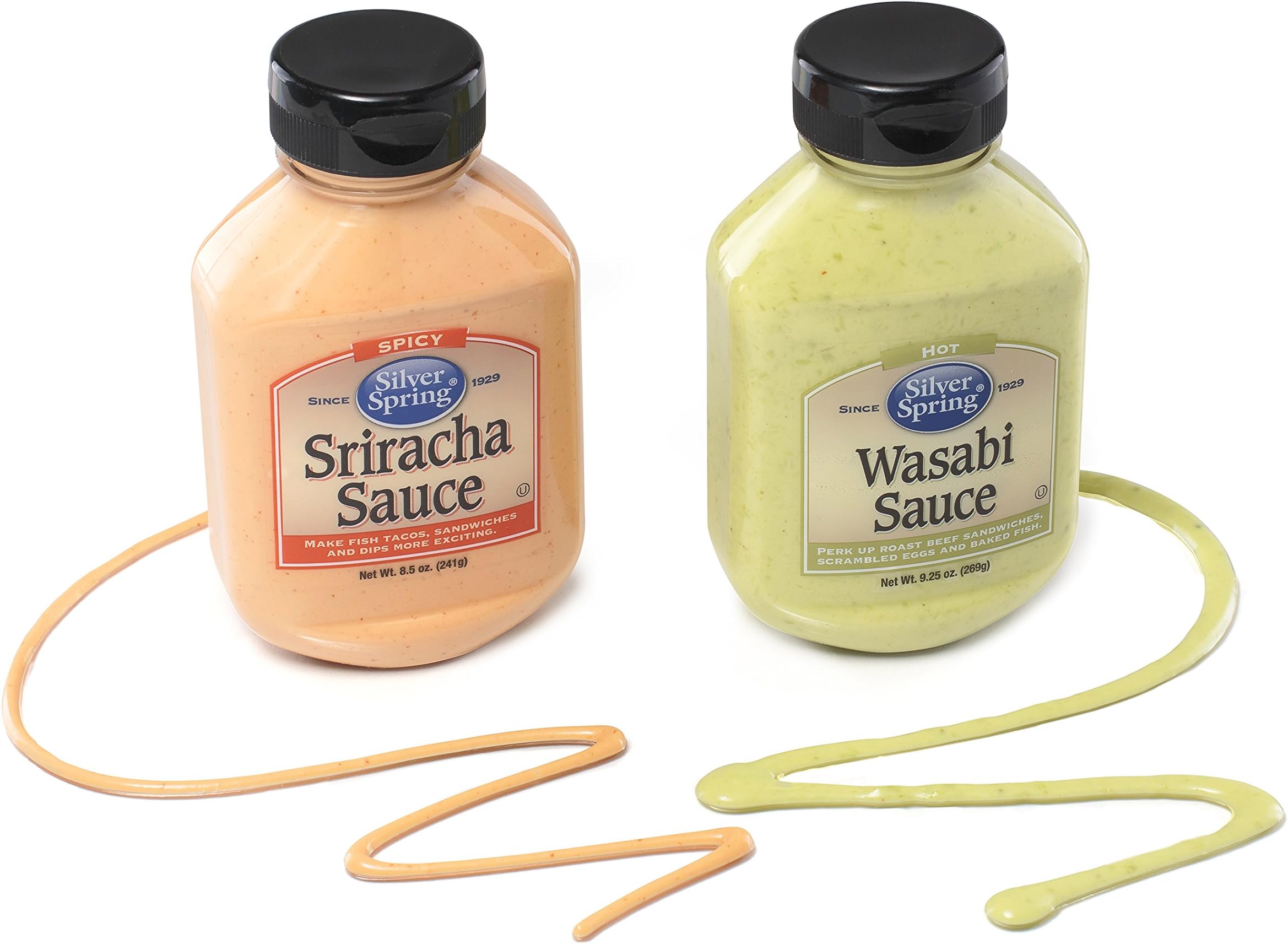 Wasabi Sauce Sriracha Sauce - Silver Springs Bundle 2 Pack - 8.5oz & 9.25 oz
