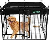 Vista 21 de FXW Rollick Unleashed corralito para perros en interiores, patio, campamento de casas rodantes, 40 pulgadas, 8 paneles para perros medianos y Blanco