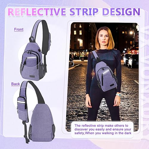 Miniatura 7 de VX VONXURY Mochila bandolera para hombre, bolsas cruzadas multiusos para mujer, bolsa ligera de moda para viajes, senderismo, ciclismo