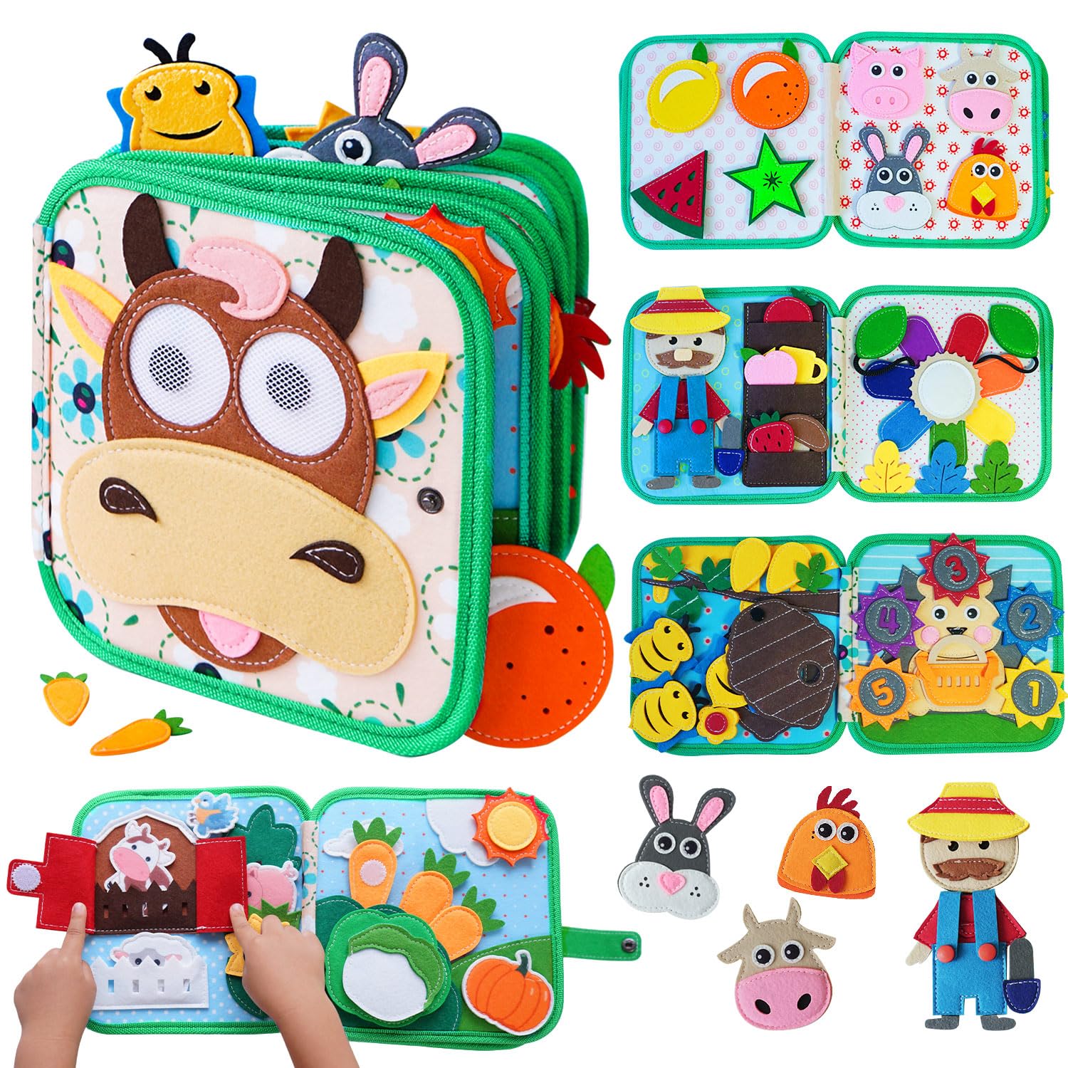 Busy Book for Toddlers 1-3 ,Montessori toys ,Travel Toys for Toddlers 2 3 4