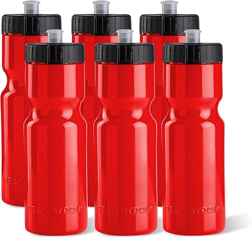 Miniatura 11 de Botellas de agua deportivas 50 Strong – Botellas de plástico reutilizables de 22 oz libres de BPA con tapa de tracción – Fabricadas en EE. UU.