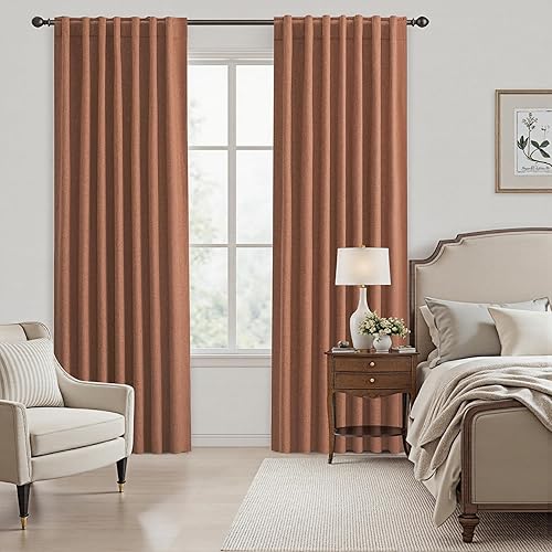 Miniatura 6 de UHITECH Cortinas opacas de 63 pulgadas de largo para dormitorio, para sala de estar, paneles de ventana, aislamiento térmico, cortinas de