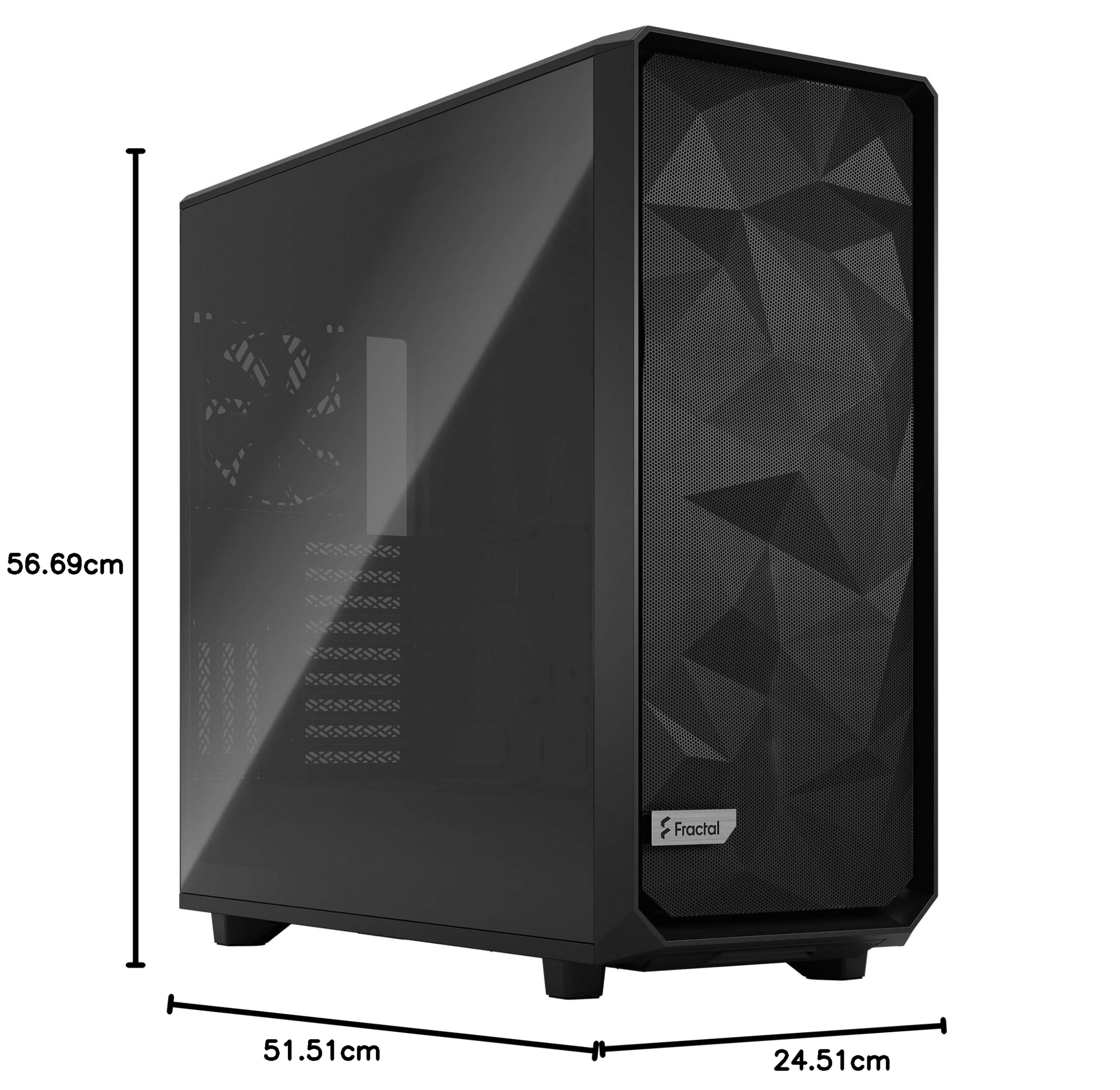 Fractal Design Meshify 3 XL Nero Vetro Temperato Tozzo - Case Gaming con Alta Ventilazione, Pannello Frontale a Rete, Ventole LCP, Compatibile con Radiatori Grandi