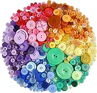 Vista 1 de Greentime 600-700 piezas de colores mixtos botones redondos de resina para manualidades, costura, bricolaje, pintura de botones manuales, botones