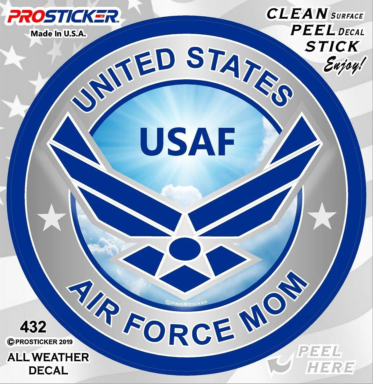 ProSticker 432V (One) United States Air Force Mom USAF Decal (4")
