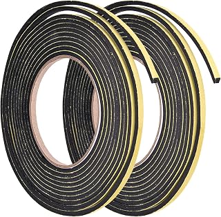 QUARKZMAN 5mm W 3mm T 13ft Foam Sealing Tape x 2pcs Auto Self Adhesive EVA Empire Stripping, Soundproof, Proof Seal Strip for Doors, Space, Locking