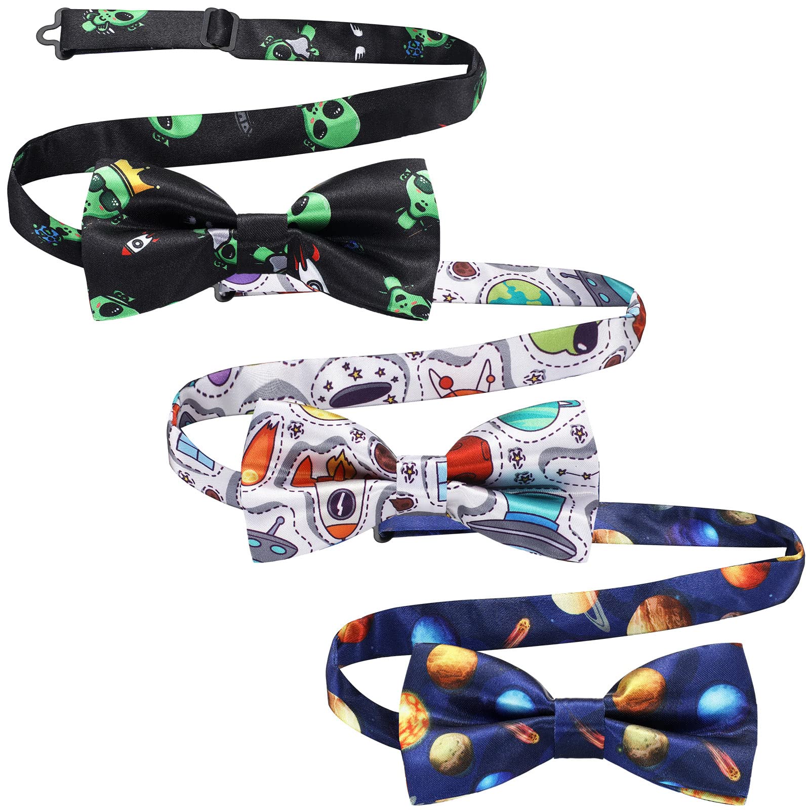 Newcotte 3 Pcs Boy's Bow Ties for Kids Toddler Child Cute Adjustable Costume Pre Tied Bowties for Kids Wedding Birthday Party