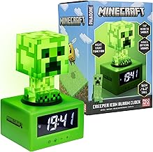 Paladone Minecraft Creeper Alarm Clock - Officially Licensed, in-Game Music & Night Light for Kids & Tweens, Gaming Room Accessory