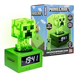 Paladone Minecraft Creeper Alarm Clock - Officially Licensed, in-Game Music & Night Light for Kids & Tweens, Gaming Room Accessory