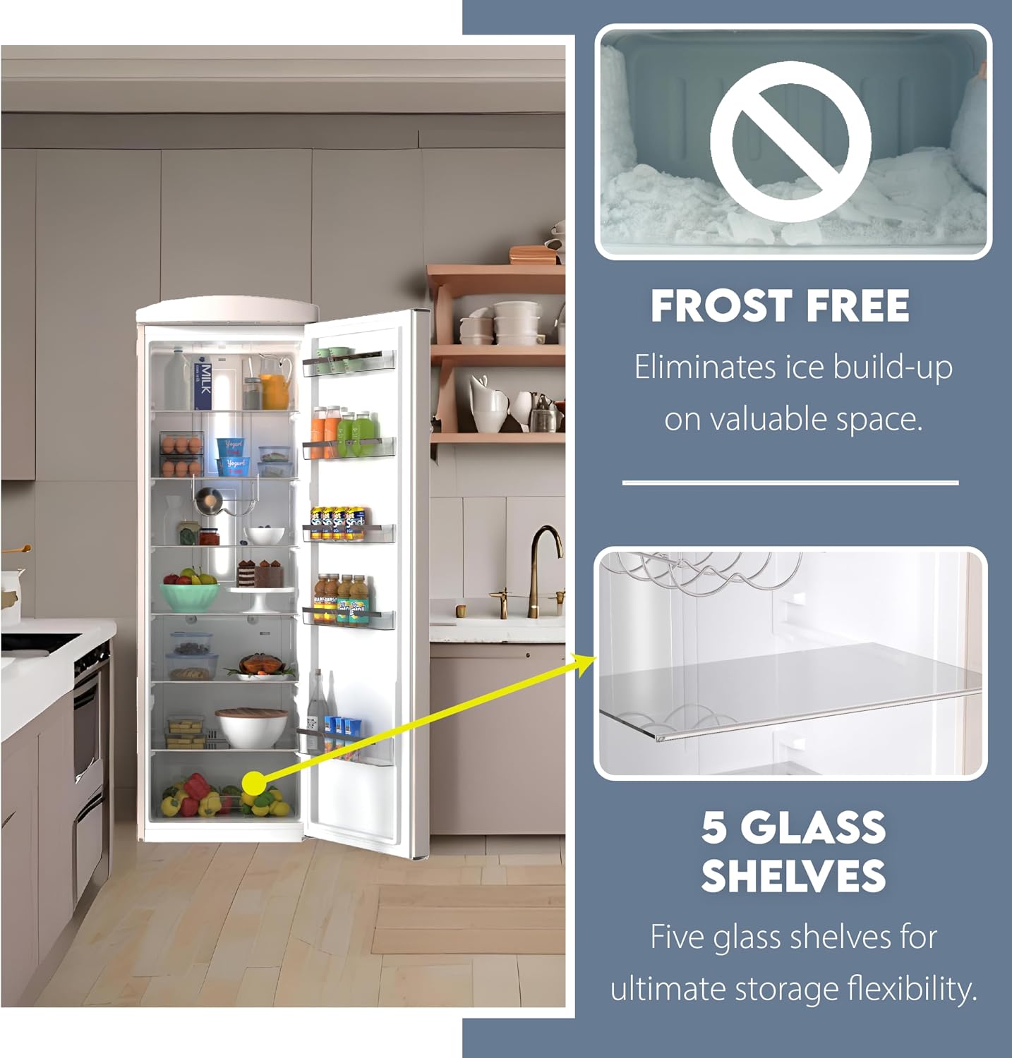 Conserv 24 in. 11 cu. ft. Classic Retro Single Door Refrigerator in Cream