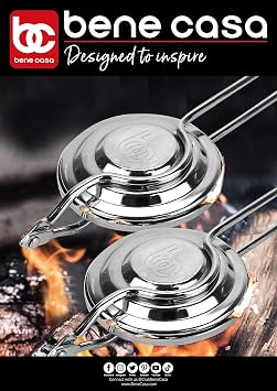 Bene Casa Flying Saucer Sandwich Press with Heavy-duty Natural Wooden Handles16 Ideal for Bonfire or Camping Cooking.Tostadora