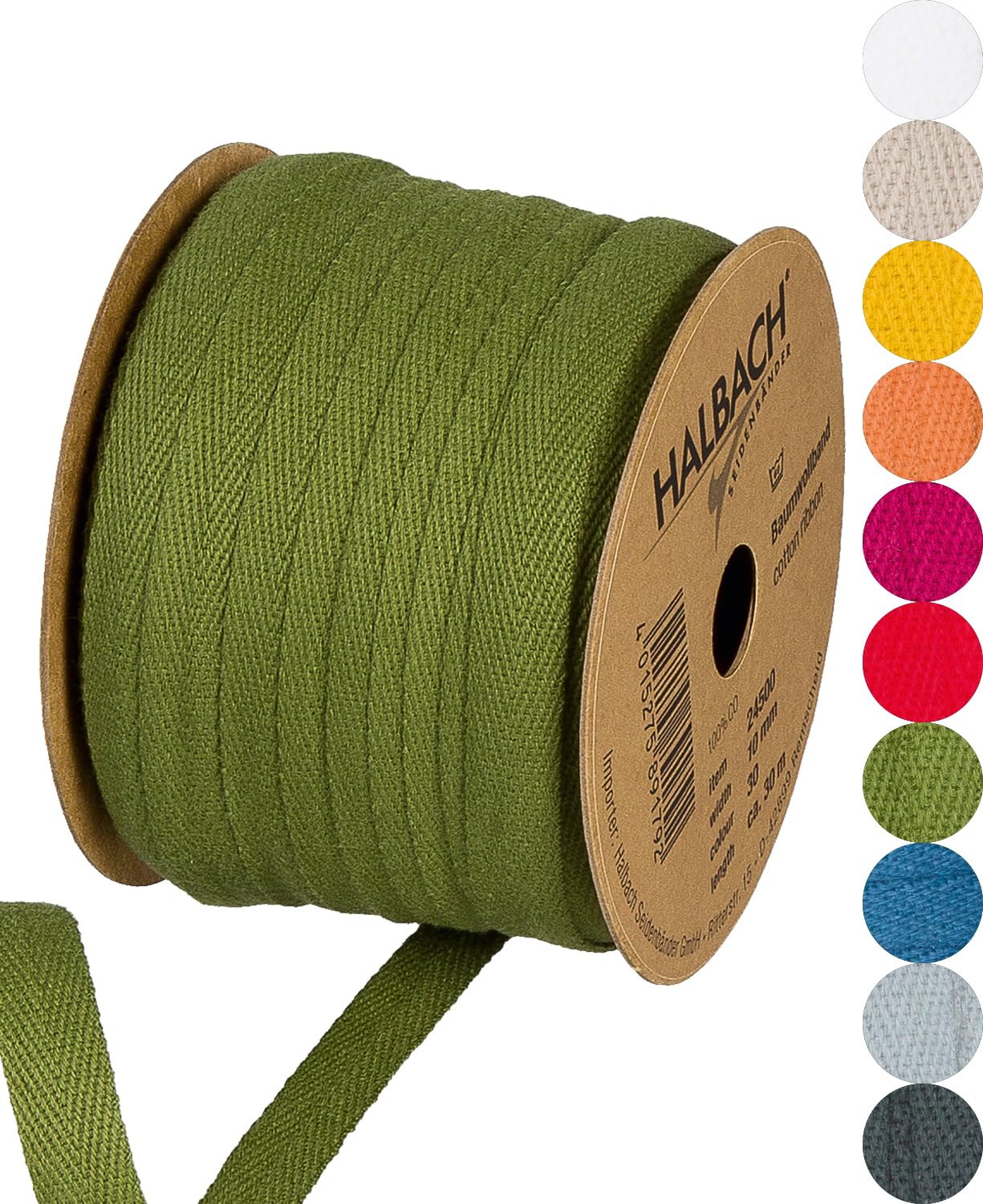 Halbach Seidenbänder Cotton Ribbon 10 mm x 30 m