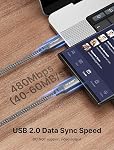 JSAUX 100W USB C to USB C Cable [2-Pack 10FT], Type C Fast Charging Cable Compatible with iPhone 16/16 Plus/16 Pro Max/iPhone 16e, iPhone 15 Series, Galaxy S25/S24/S23/S22, MacBook, iPad, Pixel-Grey