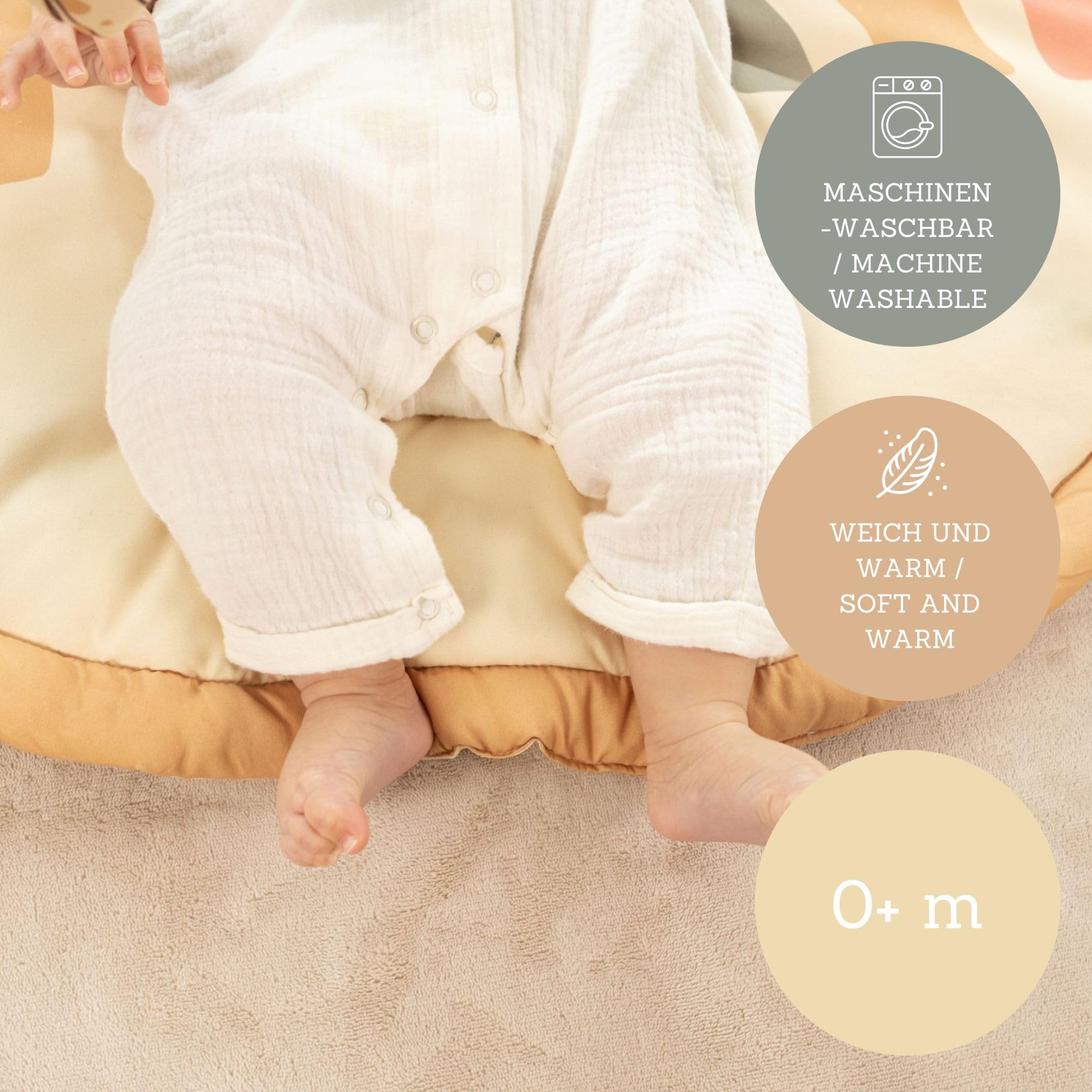 Hakuna Matte Baby Spielbogen - Extra Dicke und Weiche Krabbeldecke für Baby mit Entdeckungsspiegel und 4 Spielbogen Anhänger - Baby Spieldecke in Schönem Regenbogen Design - EN71, REACH-konform