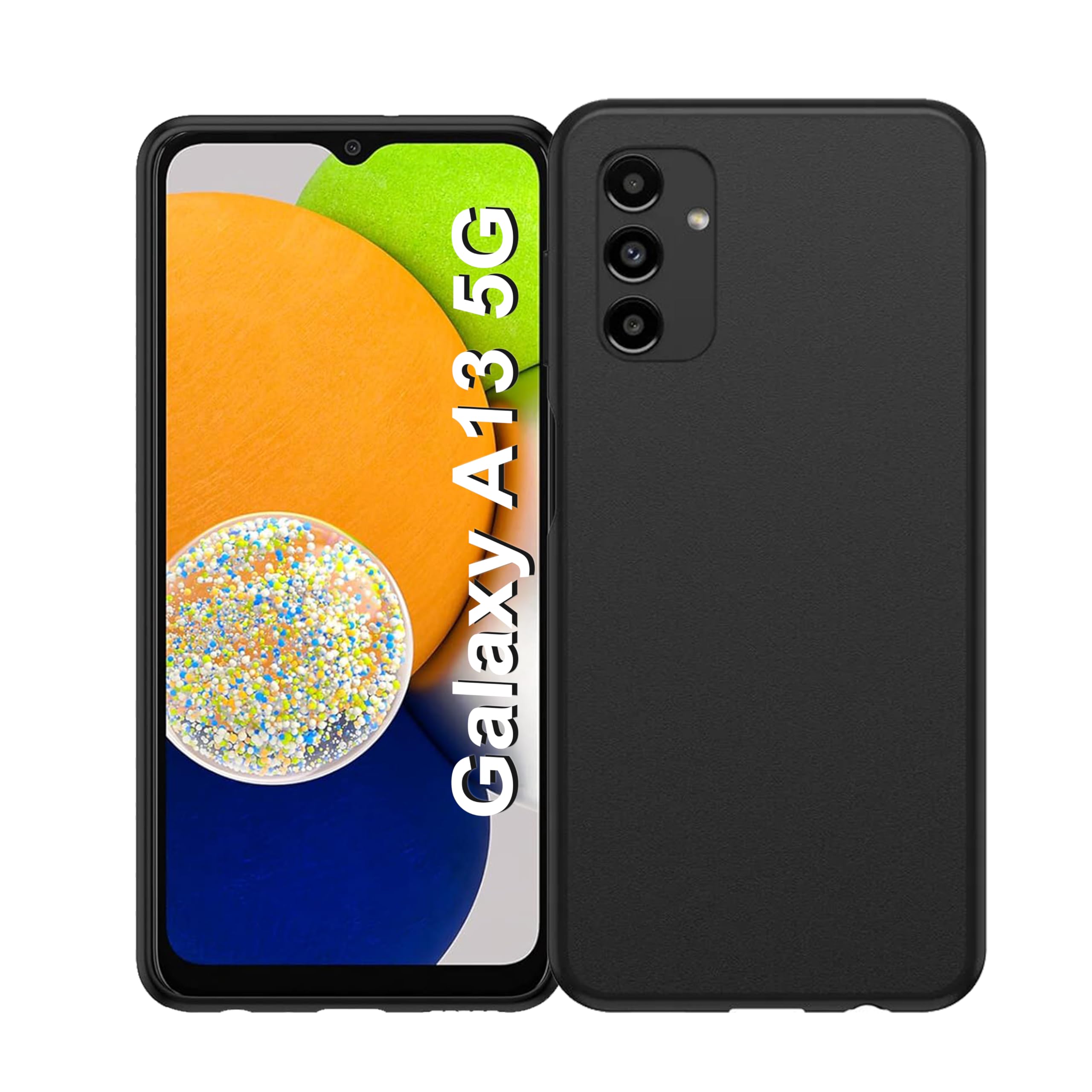 Cyber-Tech Liquid Silicone Case for Samsung Galaxy A13 5G Phone Case, Shockproof Case with Microfiber Lining (Black)