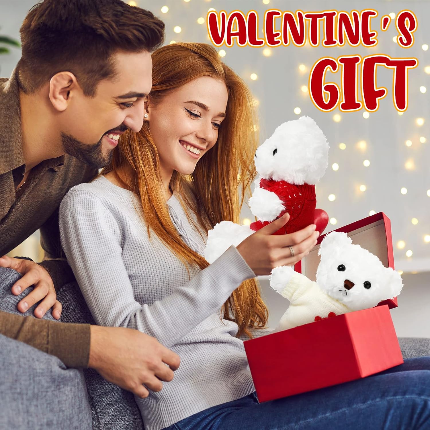 Hungdao 12 Pcs Valentine's Day Bear Stuffed Animal Bear Plush Toys 10.83 Inch Soft Cute Animals for Girlfriend Birthday Wedding Anniversary Mother's Day Party