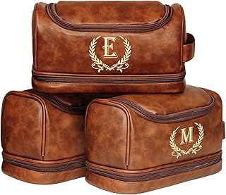 Regalos personalizados para hombres, bolsa de aseo personalizada para hombre, bolsa de viaje para artículos de tocador de cuero personalizados, kit de afeitado personalizable, ideas de regalo para