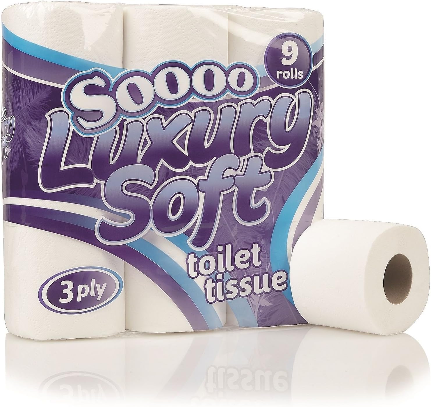 TLC Handbags45 Rolls of So Soft Luxury 3 Ply Pure Pulp Toilet Tissue Paper