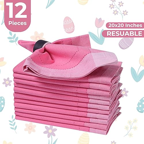 Miniatura 194 de Servilletas de lino y algodón de 18 x 18 pulgadas natural con vainica, servilletas de boda, servilletas de cóctel, servilletas de tela, servilletas