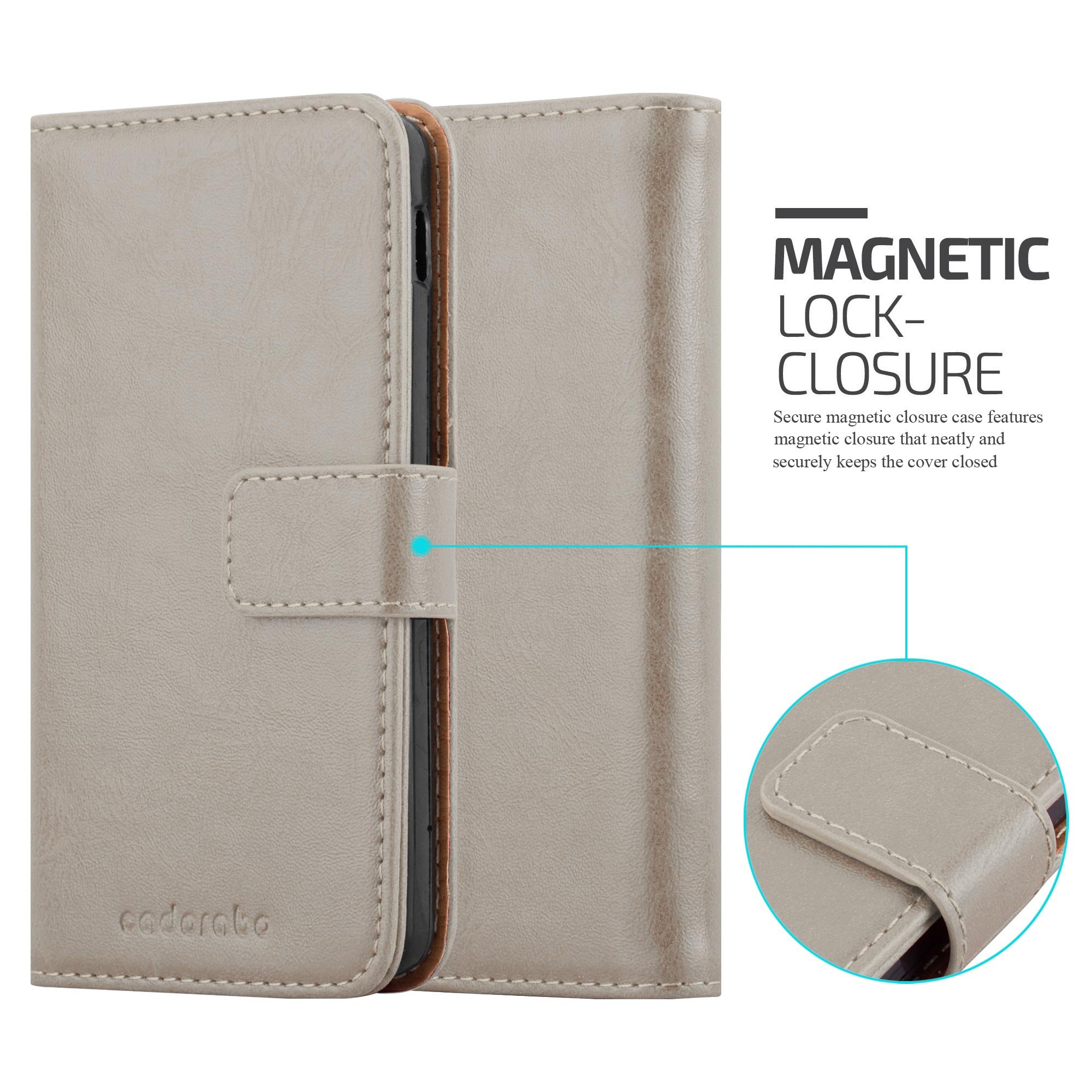 Cadorabo Hülle Für LG Google Nexus 5 – Lederlook Flip-Cover Mit Magnet, Standfunktion & Kartenfach