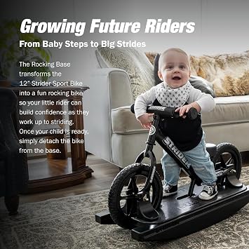 Strider Sport 2-in-1 Rocking Bike - Helps Teach Baby How to Ride a Balance Bicycle - for Kids 6 Months to 4 Years - Easy Assembly & Adjustments