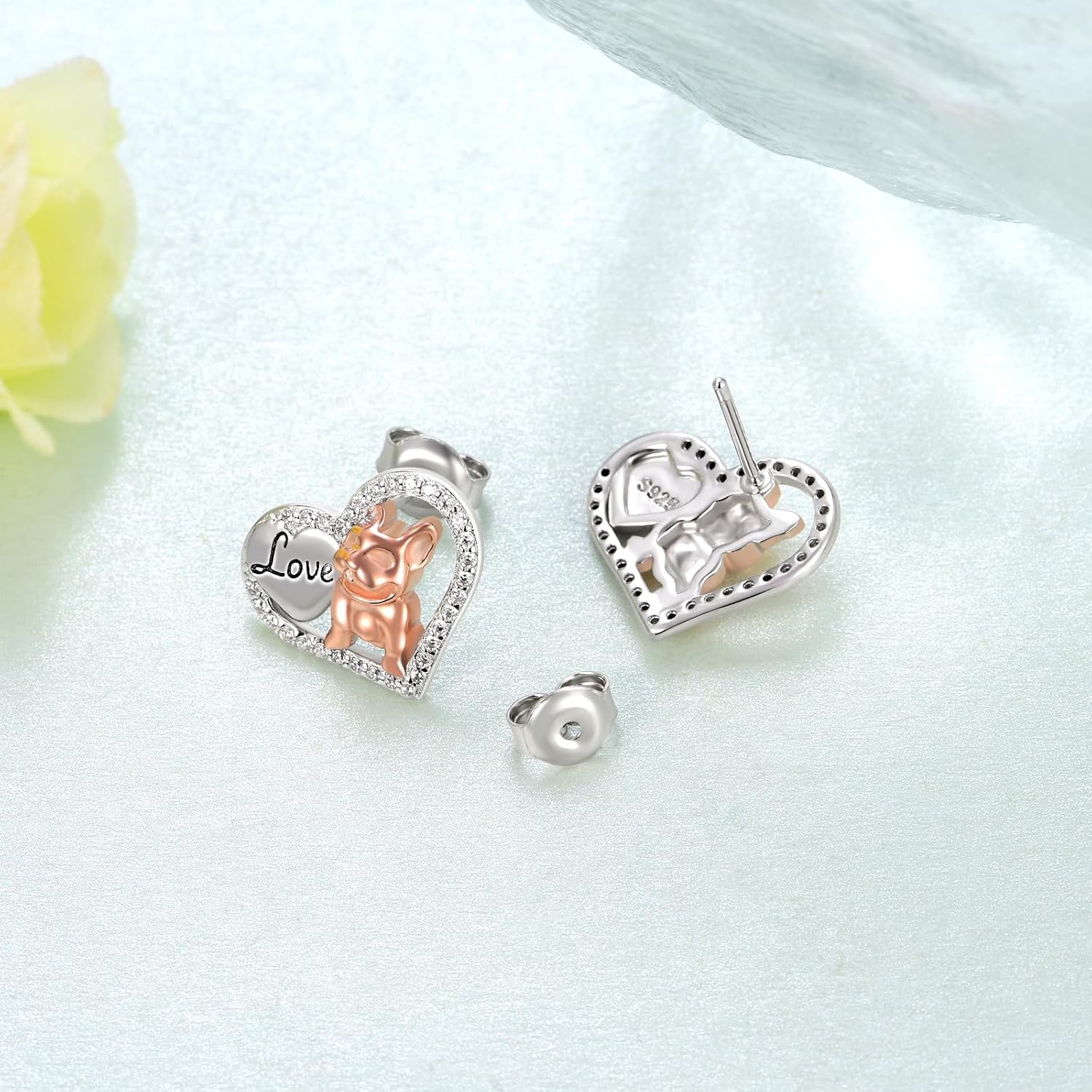 French Bulldog Earrings 925 Sterling Silver Dog Stud Earrings Cute Animal Jewelry For Women And Dog Lovers Birthday Gifts - Image 3