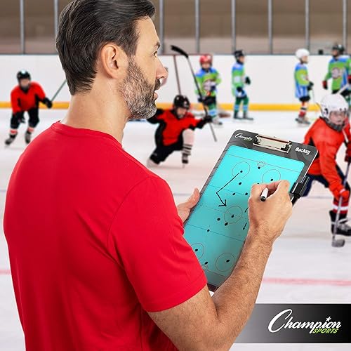 Miniatura 6 de Champion Sports Pizarra de borrado en seco grande y XL para entrenamiento - Pizarras blancas para estrategia, técnicas, juegos - Tablas de 2 caras