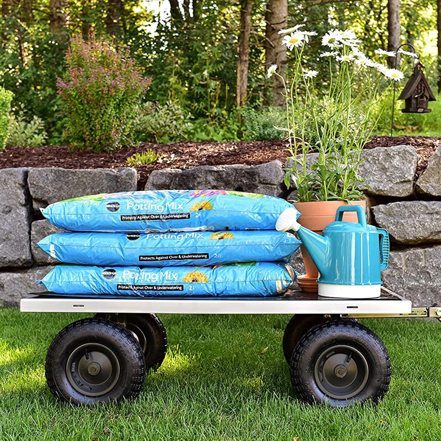 13" Flat Free Solid Tire and Wheel 5/8” Axle, 2.1"Offset Hub, 2 Pack Replacement Tire for Gorilla Carts Wheelbarrow Garden Cart Trolleys Hand Trucks and Yard Trailers