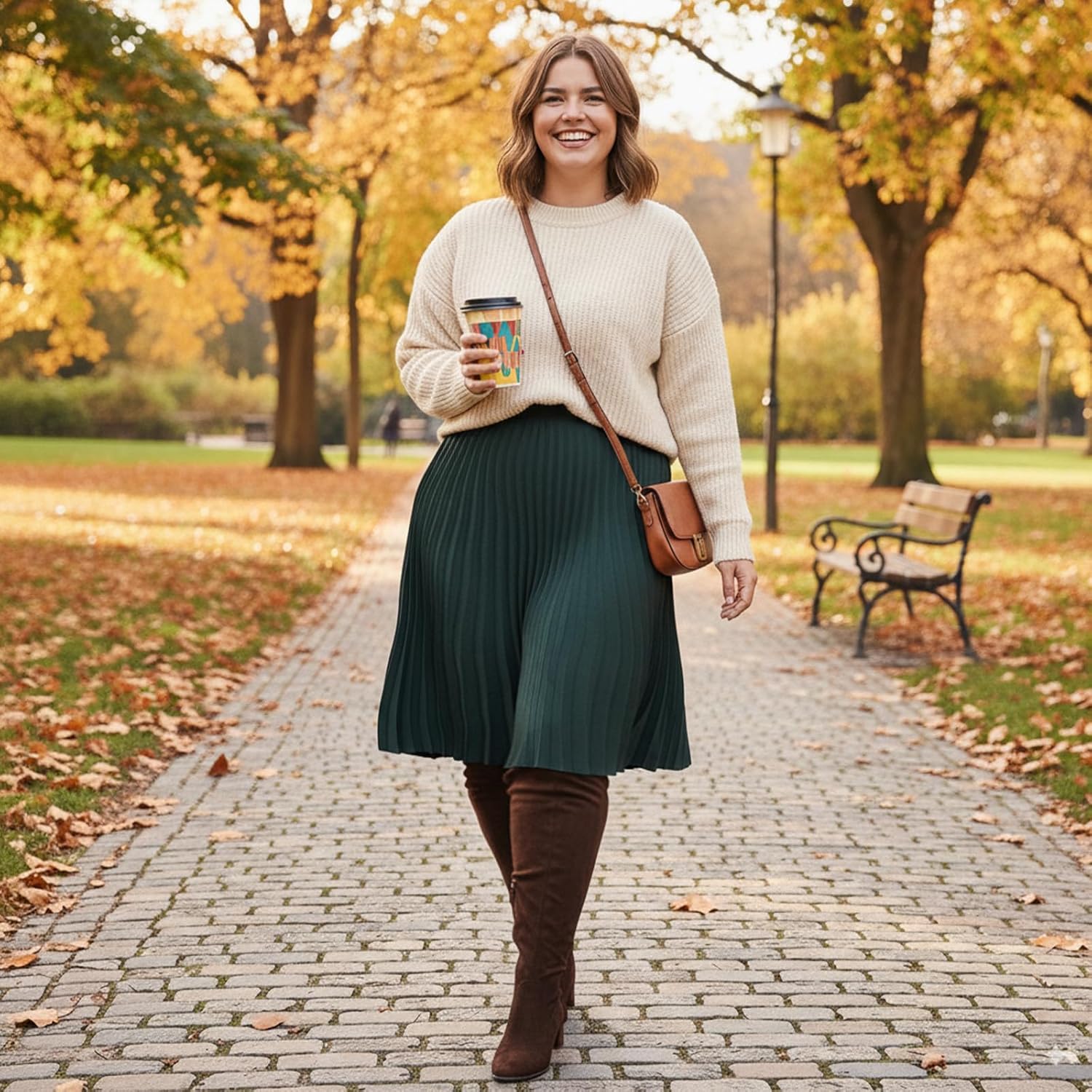 Vipost 2.5-inch Wide Calf Wide Width Thigh High Boots, Suede over the Knee Boots for Women, Plus Size Chunky ​​Block Heel Round Toe Fall Boots with Side Zipper, Fall Winter Fashion 2025 - Image 6