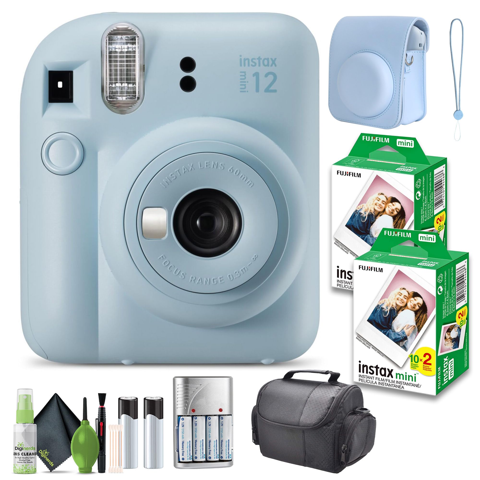 FUJIFILM INSTAX MINI 12 Camera (Pastel Blue) 40-Sheet 40-Sheet Bundle