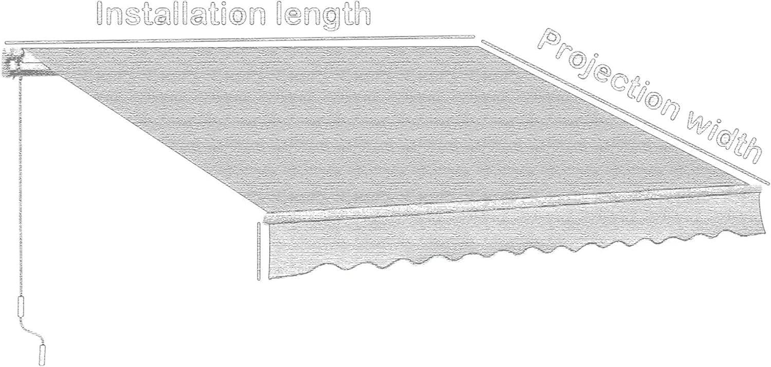 Manual/Electric RETRACTILE Awning for Patio Waterproof Waterproof Water, 16x11.5ft, Blue