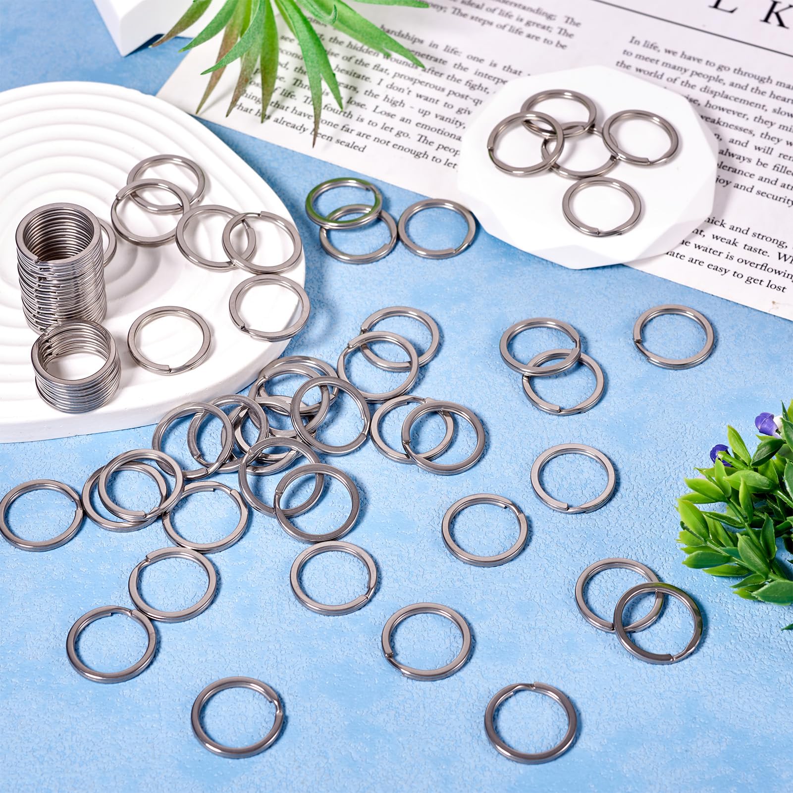 Pandahall 100 Pieces 3/4 inch 304 Stainless Steel Split Key Rings Metal Round Key Chain Rings for Home Car Office Keys Jewelry Making