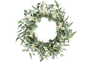 Pinkpum 20" Eucalyptus Wreath for Front Door: The Perfect Springtime Decor