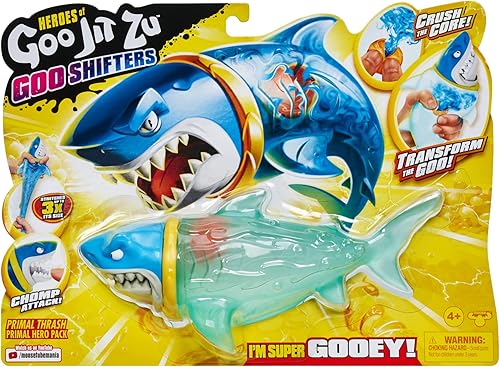 Miniatura 8 de Heroes of Goo Jit Zu Goo Shifters - Primal Rock Jaw Primal Hero Pack (figura de juguete) Juguete súper elástico y estrujable, relleno de Goo