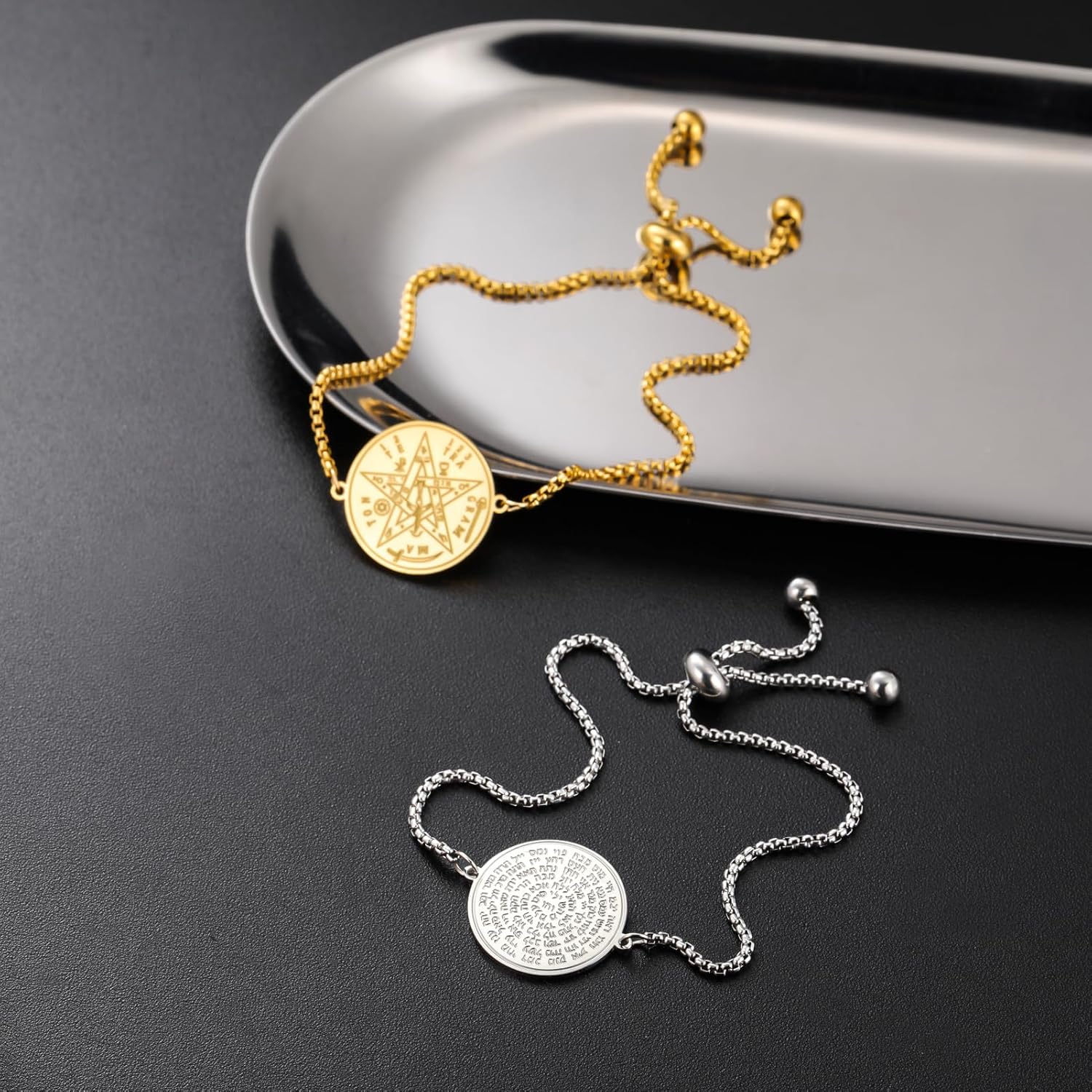 TEAMER Adjustable Tetragrammaton Pentagram Bracelet Solomon Talisman Pentacle Bracelet Protection Jewelry For Women Men - Image 4