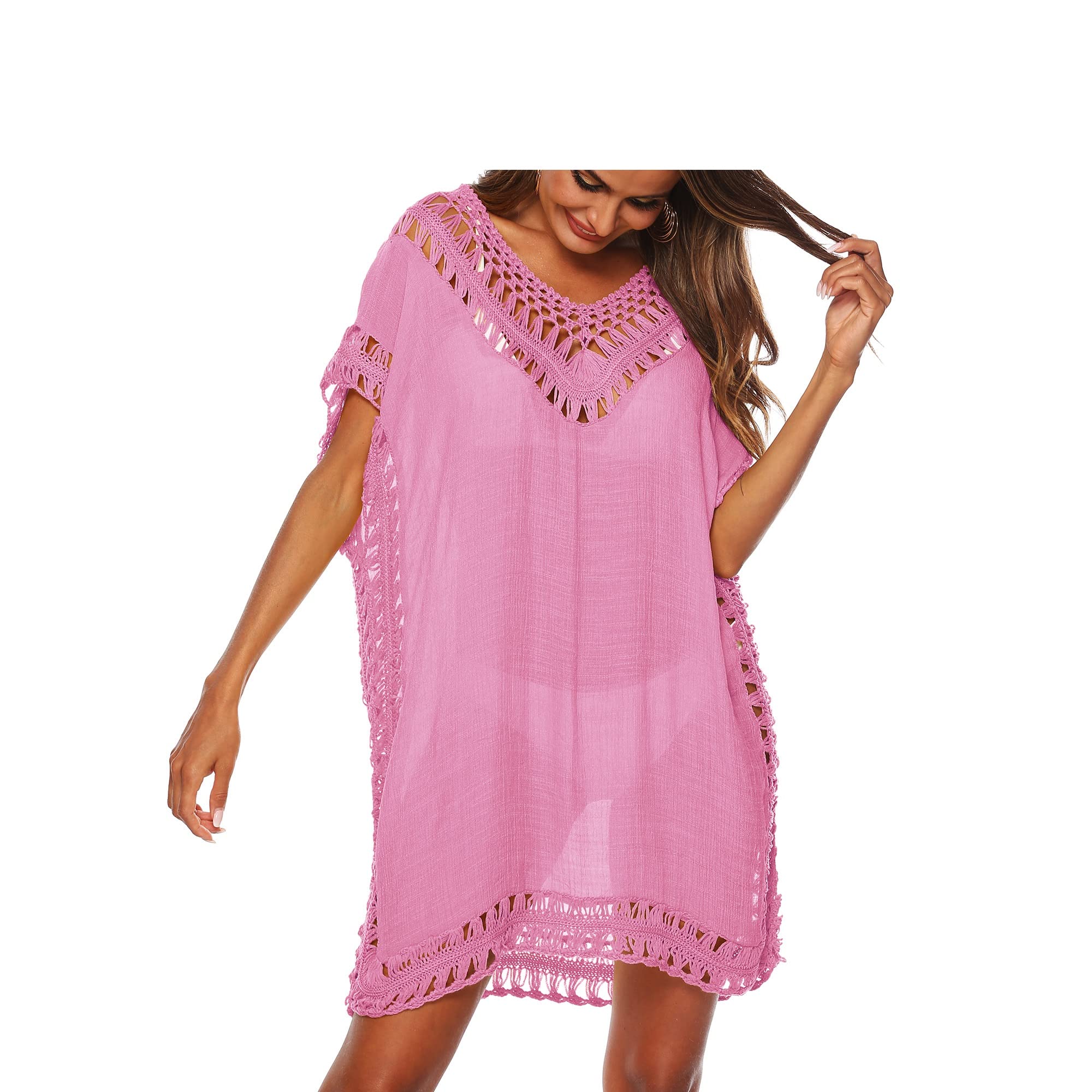 KameyouForeverWomen's Swims Cover-Ups Beachwear Women One Piece Sarongs Sexy Hollow Out Beach Dresses Swimwear Bikini Swimsuit Bathing Suit