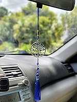 Vista 7 de LUCKBOOSTIUM Colgante de árbol de mal de ojo con borlas azules, llavero de mal de ojo para buena suerte y protección, adorno decorativo para colgar