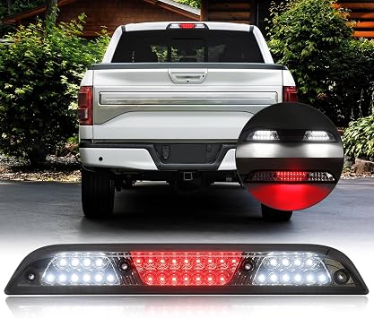3rd Third Brake Lights Compatible with F150 2015-2024/for F250 F350 F450 2017-2024/for Ranger 2019-2024/for Maverick 2021-2024 Center High Mount Stop LED LightSmoke Len