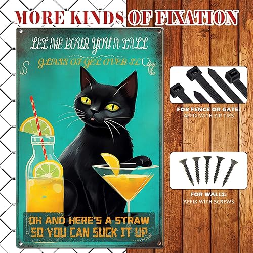 Miniatura 3 de Letreros vintage con texto en inglés Cat Let Me Pour You A Tall Glass of Get Over It (Cat Let Me Pour You A Tall Glass of Get Over It)