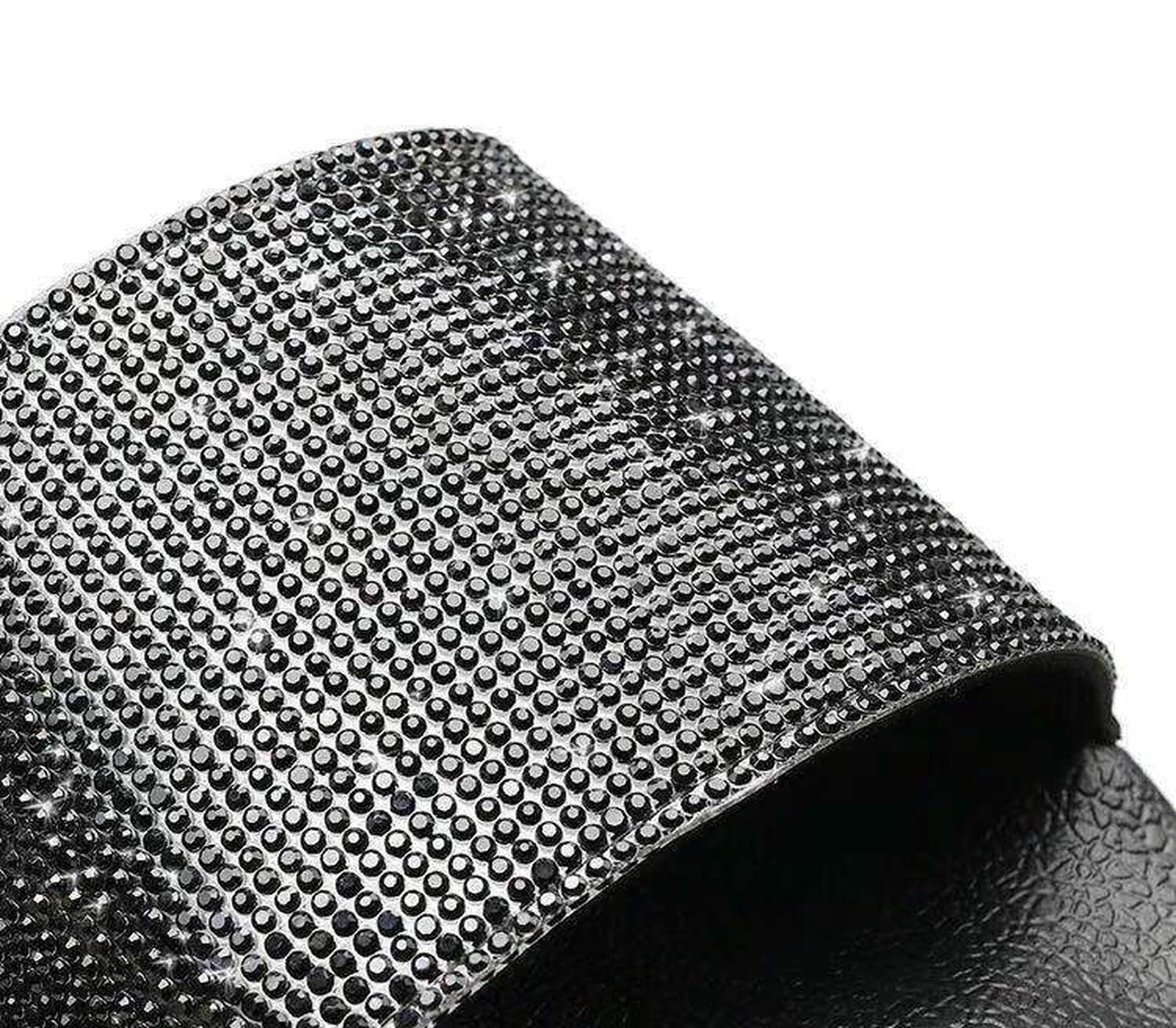 Damskie kapcie pantofle dla kobiet, modna odzież wierzchnia, luźne japonki, grube sandały, moda damska - czarne kolorowe diamenty-41