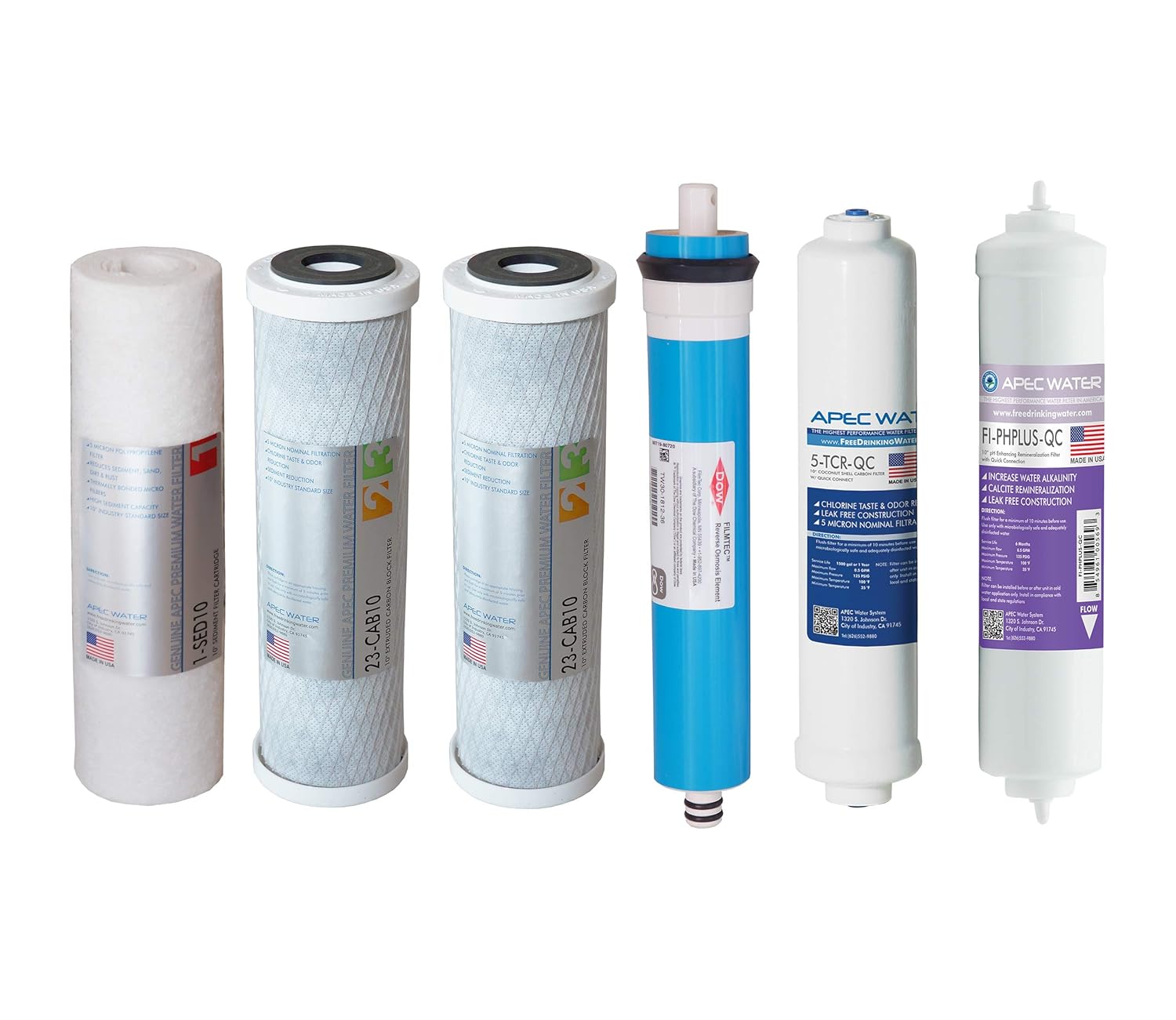 APEC 90 GPD Complete Replacement Filter Set for Ultimate Series Alkaline Reverse Osmosis Water Systems Filter-MAX-PH